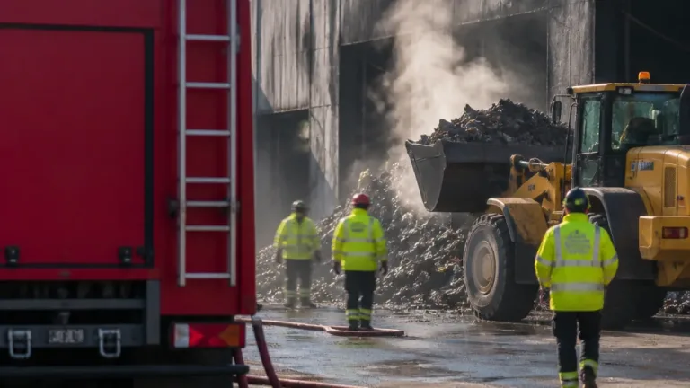 Incendio ad Arcisate: vigili del fuoco impegnati nella bonifica dell'azienda dopo il rogo